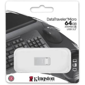 Kingston Pendrive Micro USB-A 3.2 64GB DTMC3G2/64GB Silver Metal